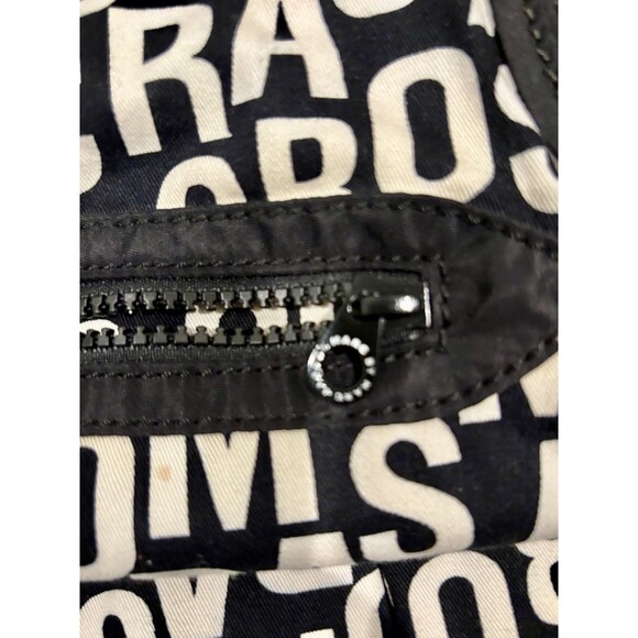 MARC JACOBS Large Black Logo Quilted Nylon Double Handle Tote Bag 20L x 18W x 5H - Picture 5 of 6